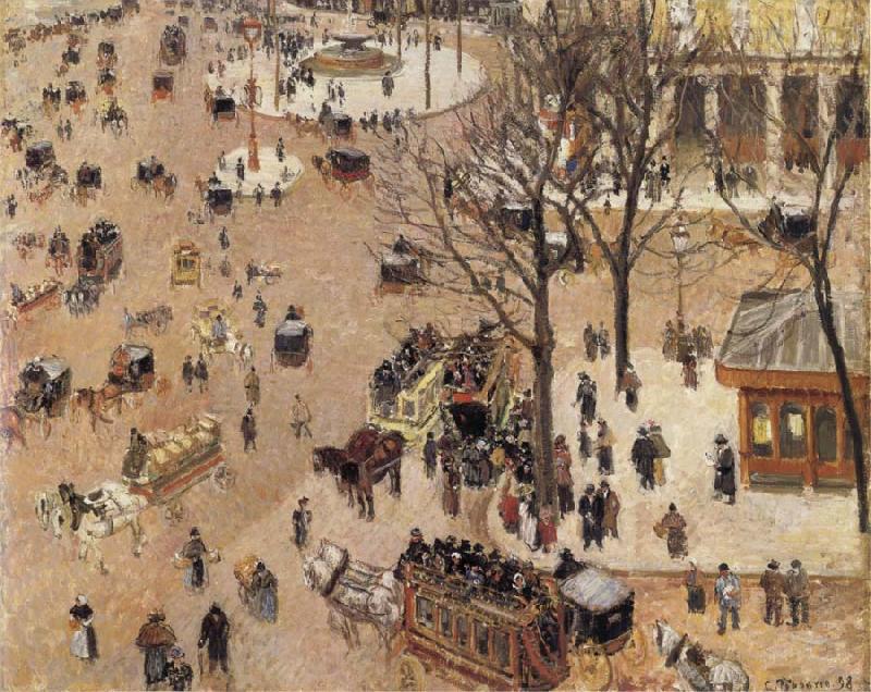 Camille Pissarro La Place du Theatre Franqais Norge oil painting art